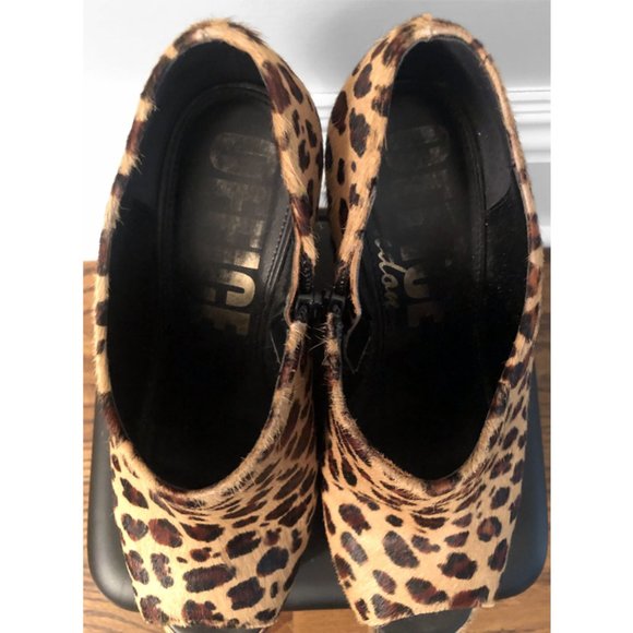Vintage Leopard Platform Peep Toe Wedges - Picture 8 of 10